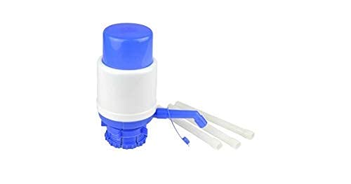 NOBILEA Manual Water Bottle Pump, Easy Drinking Water Pump, Easy Portable Manual Hand Press Dispenser Water Pump for Universal 2-5 Gallon Bottle Coolers (Blue/White) 3