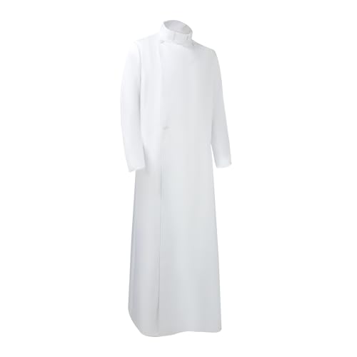 chigemianbaoba Men's Cassock Robe Clergy Attire for Pastors Long Vestments Clergy Collor Coat4