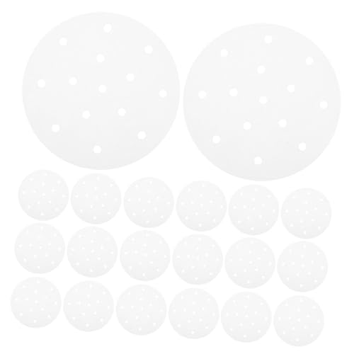 LEDMOMO 400枚 蒸籠用 丸型蒸し器ライナー シリコーンオイル加工あき 蒸しパン 餃子 包子調理用キッチン用品 くっきにくい耐熱ペーパー