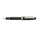 PLATINUM Japanischer Füllfederhalter #3776 Century Gold Trim Black in Black SF/Schwarz/ 0,30-036 mm/Handgefertigt/Feder aus 14-Karätigem Gold/mit Geschenkbox/Füllhalter