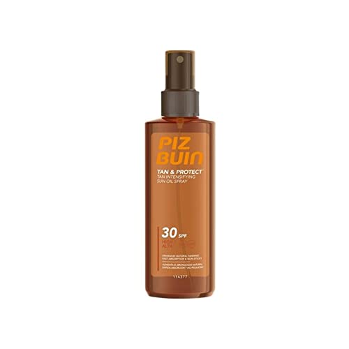 Piz Buin - Protección Solar, Aceite en Spray Tan & Protect Acelerador del Bronceado SPF 30 - Protección alta Spray 150 ml