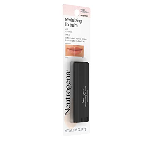 Neutrogena Revitalizing And Moisturizing Tinted Lip Balm With Sun Protective Broad Spectrum Spf 20 Sunscreen, Lip Soothing Balm With A Sheer Tint In Color Sheer Shimmer 10,.15 Oz #TOP4