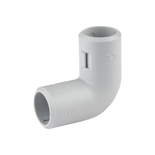 Debflex 429244 - Tubo isolante per tubi, raccordo per tubo, in PVC, rigido, busta, con gancio a 2 gomiti IRL D16 mm, colore: Grigio-Debflex-429244, 16 mm