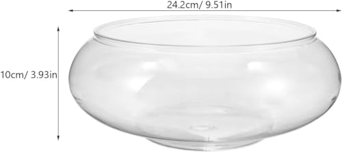 Image of Clear Fish Bowl Vase Bubble Bowl Round Shallow Planter Plastic Container Fish Bowl Aquatic Plant Pot Daffodil Pot Hydroponic Planter Fish Tank Aquarium Bowl (Pack of 2)