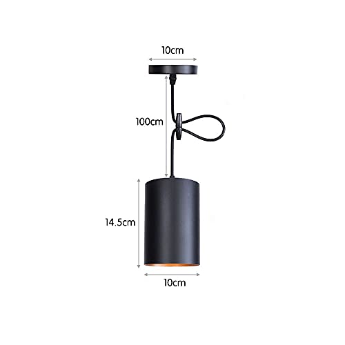 Luces colgantes negras creativas E27 para iluminación de techo en dormitorio y bar 5