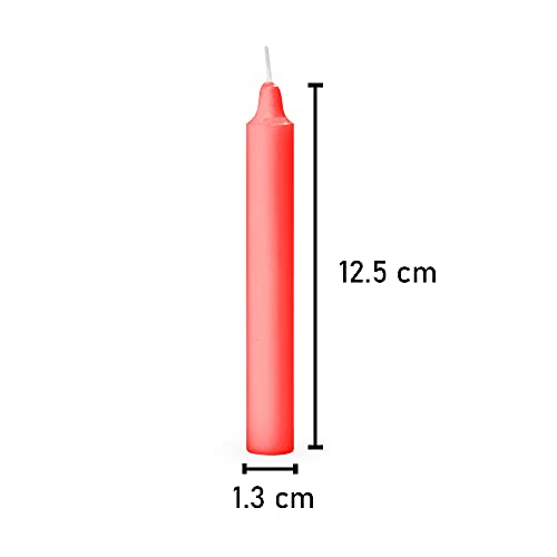 Image of AuraDecor Pack of 50 Stick Candles || Especially Meant for Healing, Chakras, Ritual Candles, Decoration, Lighting, Home Decor || Burning Time 3 to 4 Hours Each (Red), Paraffin Wax