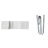 QINGNIAO Kronill Curtain Drapery Pleat Tape Width 3.3', Length 122',Suitable for Riktig 60 pcs Stainless Steel Curtain Pleat Tape Hooks