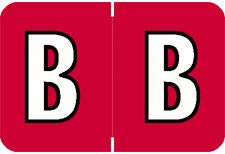 Doctor Stuff - File Folder Labels, Alphabet Letter B, Colwell Jewel Tone - COAM Series Compatible Alpha Stickers, Ruby, 1" x 1-1/2", 126 Labels/Package