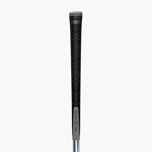 SuperStroke REVL Element Standard Golf Club Grips .60 Round All-weather Traction Responsive Feel and Total Control from Every Swing Black/Grey