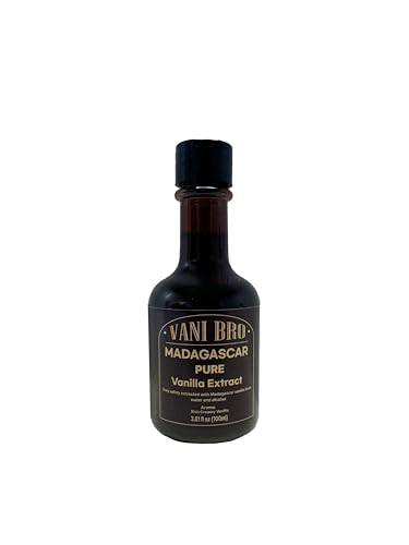 VANIBRO Madagascar Pure Vanilla Extract - High-Quality, Easy to Use, Handcrafted, Sugar-Free, Color-Free, with 100% Planifolia Bourbon Vanilla Beans, Idle for Home Baking, 3.8oz
