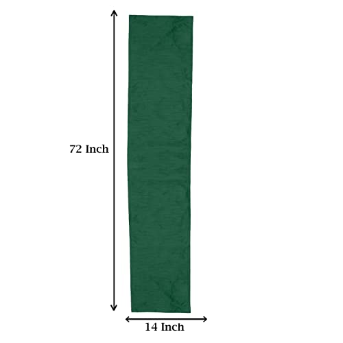 Image of E-EZRA Premium Raw Silk Table Runner for Centre Table / Coffee Table / 4 Seater / 6 Seater Dining Table (72 Inch, Green)