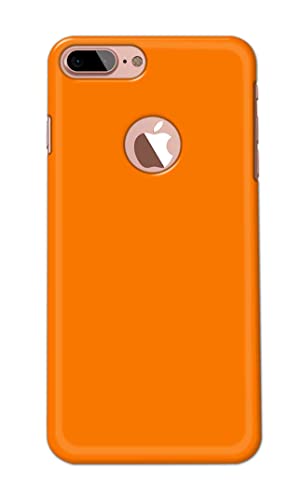 Image of Plain Orange Hard Back Case Cover for iPhone 7 Plus Logo (5.5 inch) / iPhone 8 Plus Logo (5.5 inch), A1784, A1661 Back Cover -(J5) VNS2229