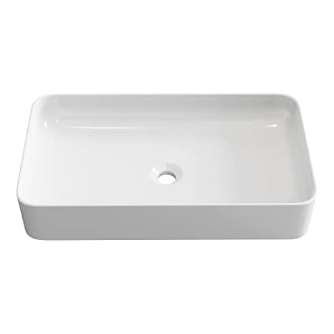 Lavabo Baikal Cerámico sobre Encimera Blanco Rectangular Cover