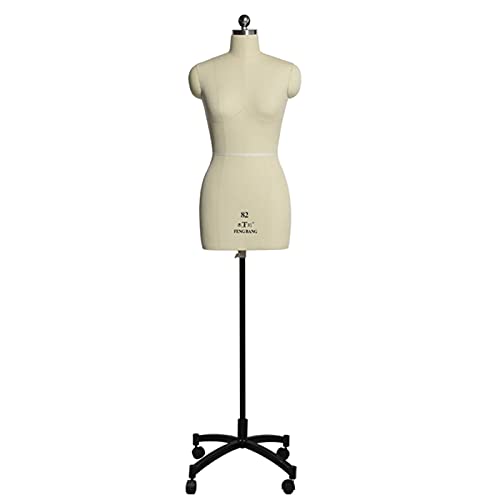 Maniquí de costura ajustable con ruedas para confección de ropa y sastrería