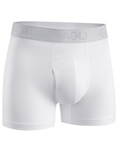 Men's Underwear Boxer Briefs, Soft Comfortable Underwear for Men with 3D Open Fly Pouch, Moisture Wicking, 3