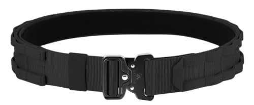 KRYDEX Quick Release Rigger MOLLE Belt 1.75 Inch Inner & Outer Tactical Heavy Duty Belt (BK, Medium)