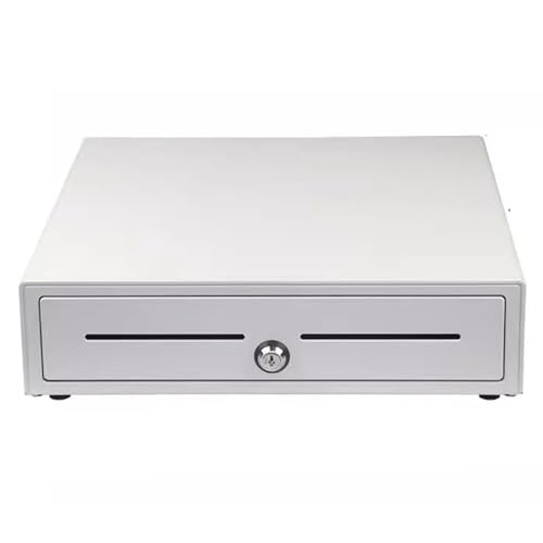 KFGISD, Cajón de caja registradora con ranura for medios, for empresas, con caja extraíble, Cajas de Supermercado(Bianco)