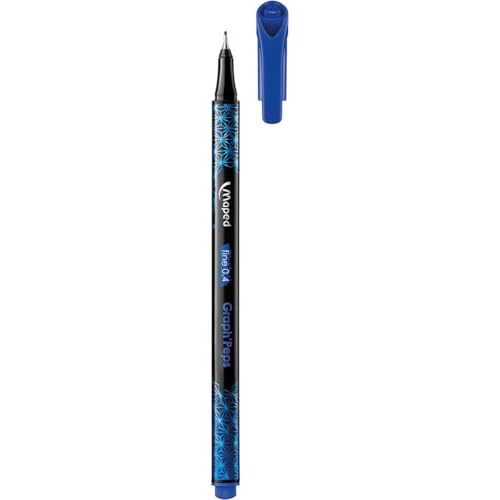 Caneta Fineliner, Graphpeps Premium, Azul, Caixa com 12 Unidades, Maped