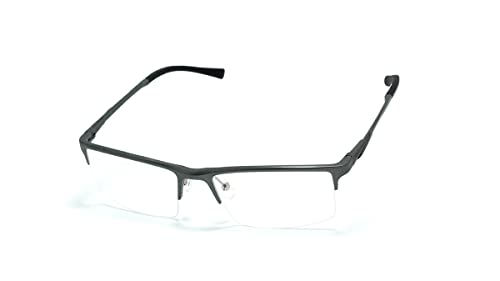 Óculos Armação Masculino Alumínio Nylon Com Lentes Sem Grau Z-73 - Cinza Escuro