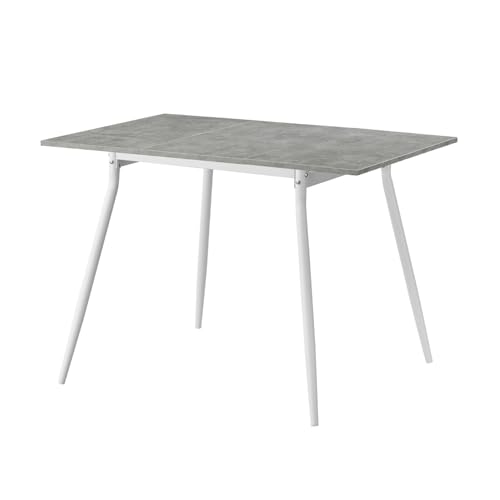 B&D home Table de Salle à Manger Jonte, Extensible 80-120 x 80 cm, 4 Personnes Table de Cuisine en Bois avec Structure métallique pour Salle à Manger,...
