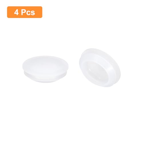 Image of uxcell 4 Pcs Silicone Plugs, Rubber Round Snap in Locking Hole Plugs for 25-27mm Hole, Hole Stoppers Waterproof Hole Plug for Metal Tube, Furniture End Caps Inserts, Clear