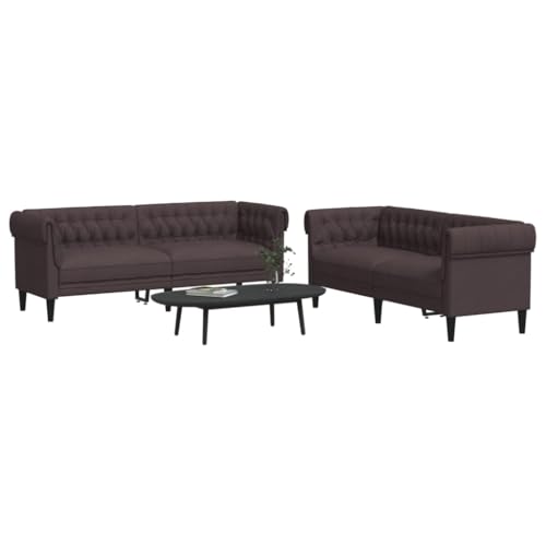 FWIKDUN 2-TLG. Sofagarnitur Dunkelbraun Stoff Sofa-Set Dunkelbraun 2-TLG. dunkelbraune 2-teilige Sofagarnitur für Wohnzimmer mit strapazierfähigem Bezug