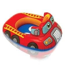 SHREE HANS CREATION Inflatable Kiddie Swim Pool Water Float Ring Cruiser Red Fire Engine Shape Tube Boat, Fun, Enjoyment Swimming Baby Learing Swim,Car for Girls and Boys