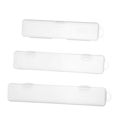 EPIGEIST 3piezas Caja De Cubiertos Transparente para Picnic y Camping Organizador De Utensilios con Tapa Estuche Portátil para Viajeros De Plástico Resistente para Uso Diario