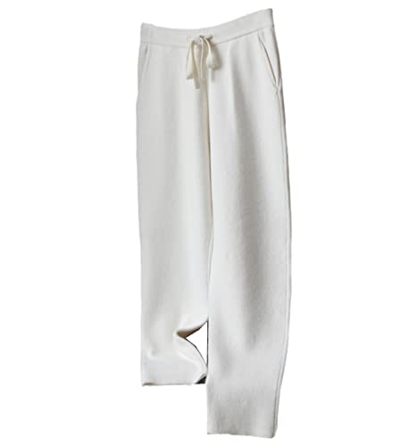 Pantalon en cachemire femme blanc Wvapzxx pantalon chaud hiver taille L