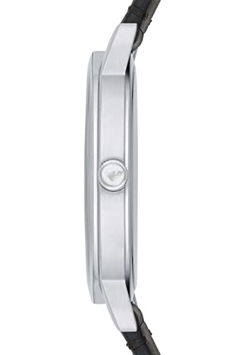 Emporio Armani Watch for Men, Quartz Three Hand Movement and 41mm Case Size with Leather Strap