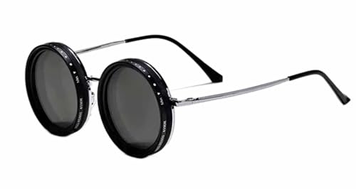 Rounded Polarized Glasses with Adjustable ND Filter 1-9 Gears Adjustable Sunglasses Retro and Stylish