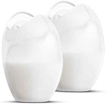 3-in-1 Breast Shells for Sore Nipples | Milk Collector | Breast Pump with Natural Suction | Fit in Bra, Kick-Proof, Not Elephant Trunk When Wearing | Nipple Shells | Anti Dirt Case | 4oz/120ml, 2Pcs