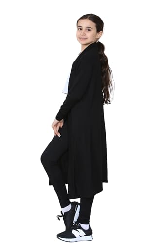 Loxdonz Kids Long Open Front Cardigan Coverup Boyfriend Cardigan Sweater for Girl's Beach Cover ups Kimono Maxi Duster2