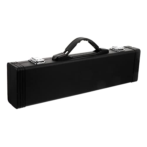 Kisangel Professional Black PU Leather Flute Case Durable Water Resistant Gig Box for Flute Storage Ergonomic Design Shock Resistant Protection Portable Accessory for Musicians