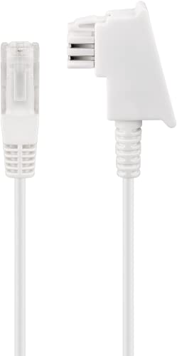 Goobay 60677 Routerkabel, Telefonkabel, Anschlusskabel f&uuml;r DSL/ADSL/VDSL, TAE-F Stecker auf RJ45 Stecker (8P2C), wei&szlig;, 30 Meter