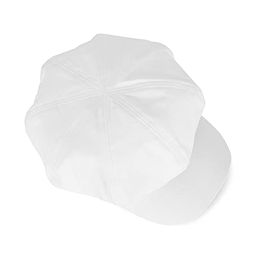 Newsboy Cabbie Baker boy hat Beret Cap for Women Pageboy Visor Paperboy Hat Sailor Fiddler Hat Adjustable, White, One size
