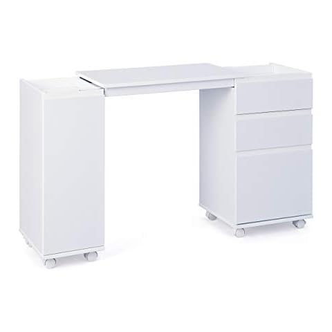 Ausziehbarer Schrank / Schreibtisch, weiße Farbe Cover