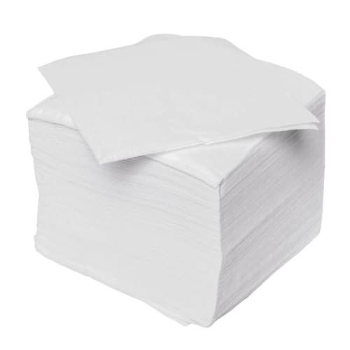 Enpack Prägeservietten 1-lagig - 4500 Stück 1/4 Falz Servietten Weiß 33 x 33 cm - Tissue verwendbar für Hotel, Geburtstag oder als Tischdeko - Einmalservietten recycelbar und biologisch abbaubar
