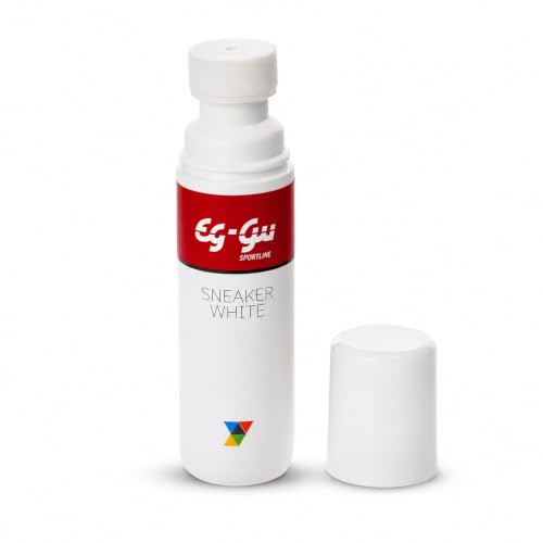 eg-gü Schuhcreme weiß deckend - Sneaker Reiniger & Schuhreiniger für weiße Schuhe - Schuhfarbe & Lederfarbe Weiß -Sneaker Cleaner White - Shoe Whitener 75ml