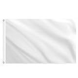 Blanko-weiße Flaggen 1,5 m x 0,9 m, einfarbige Flaggen mit Messingösen zum Zeichnen, DIY, Party, Spielzimmer, Outdoor, Garten, Festival, Dekorationen