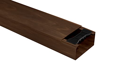 KOMIB 110 x 60 mm Goulotte de câbles, 2 m, 110 x 60 mm (1 x 2 m = 2 m, marron – Design bois)