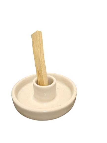 BAKA Palo Santo Holder, Ceramic Incense Burner for Palo Santo Wood or Scented Incense Stick, Beige