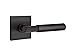 Emtek Passage Set, Square Rosette, Myles Lever, Right Hand, Flat Black