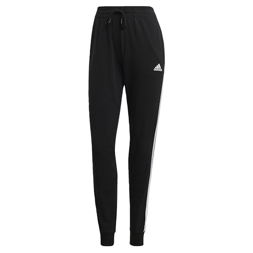 adidas Damen Essentials Single Jogginghosen, Black/White, M