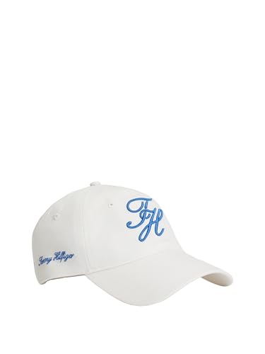 Tommy Hilfiger Mens Script 6 Panel Soft Cap Ecru One Size