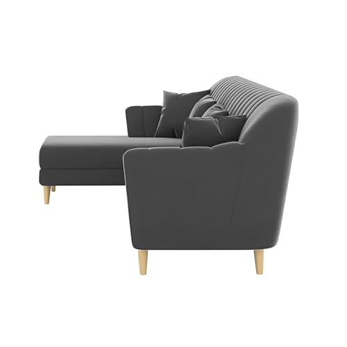 Image of Atticus LHS 6 Seater L Shape Sofa Set for Living Room (Cream Fabric) Premium Fabric Sofa Set