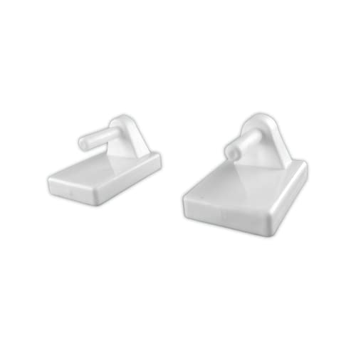 PVC European Toilet Seat Cover Screw Hinges Pair for Western Toilet Commode Parry Type Clamp Box (White, Standard Size)