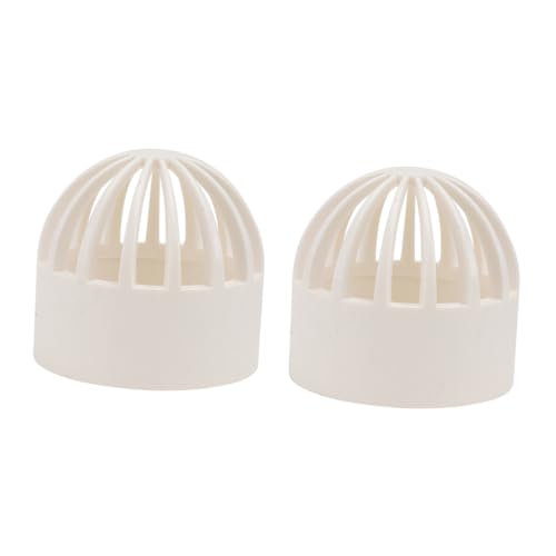 Sosoport 2個 PVC通気性キャップ シーフードプール 水槽透過カバー 魚介類の池の透過性カバー フィルター透過カバー 魚のいる池のストレーナーカバー 透過性フィルターネット 塩ビ 白い