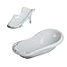 Baby Badewanne Set mit Badewannensitz - für Neugeborene und Babys bis 12 Monate, mit Stöpsel, Thermometer und Antirutschmatte, Farbe: Grau