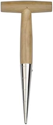 Gardtech Stainless Steel Dibber Hand Tools Traditional Garden Hand Dibber with Light Weight Wooden Handle